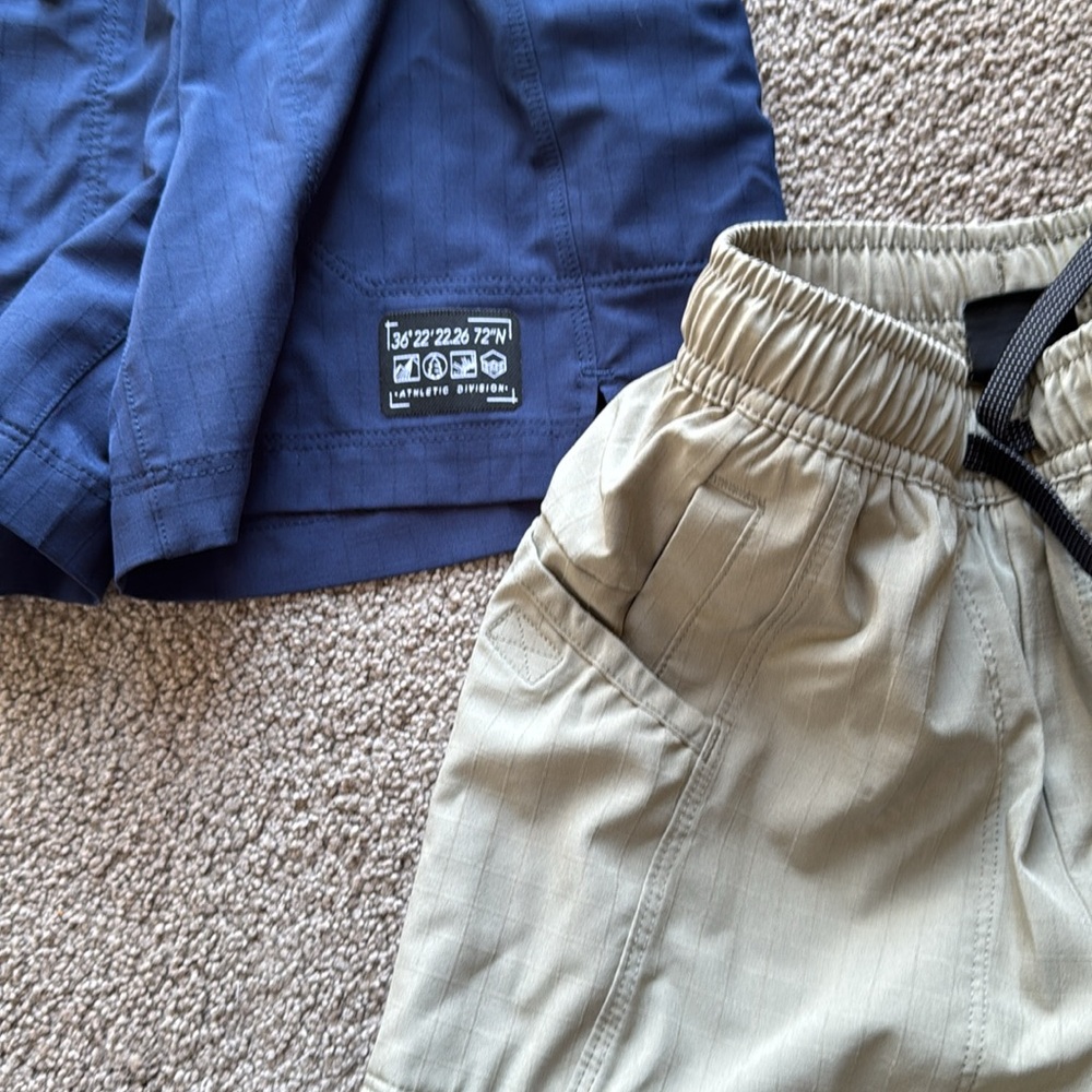 Athletic Works Navy Blue & Khaki Kids Shorts Set - Picture 5 of 7